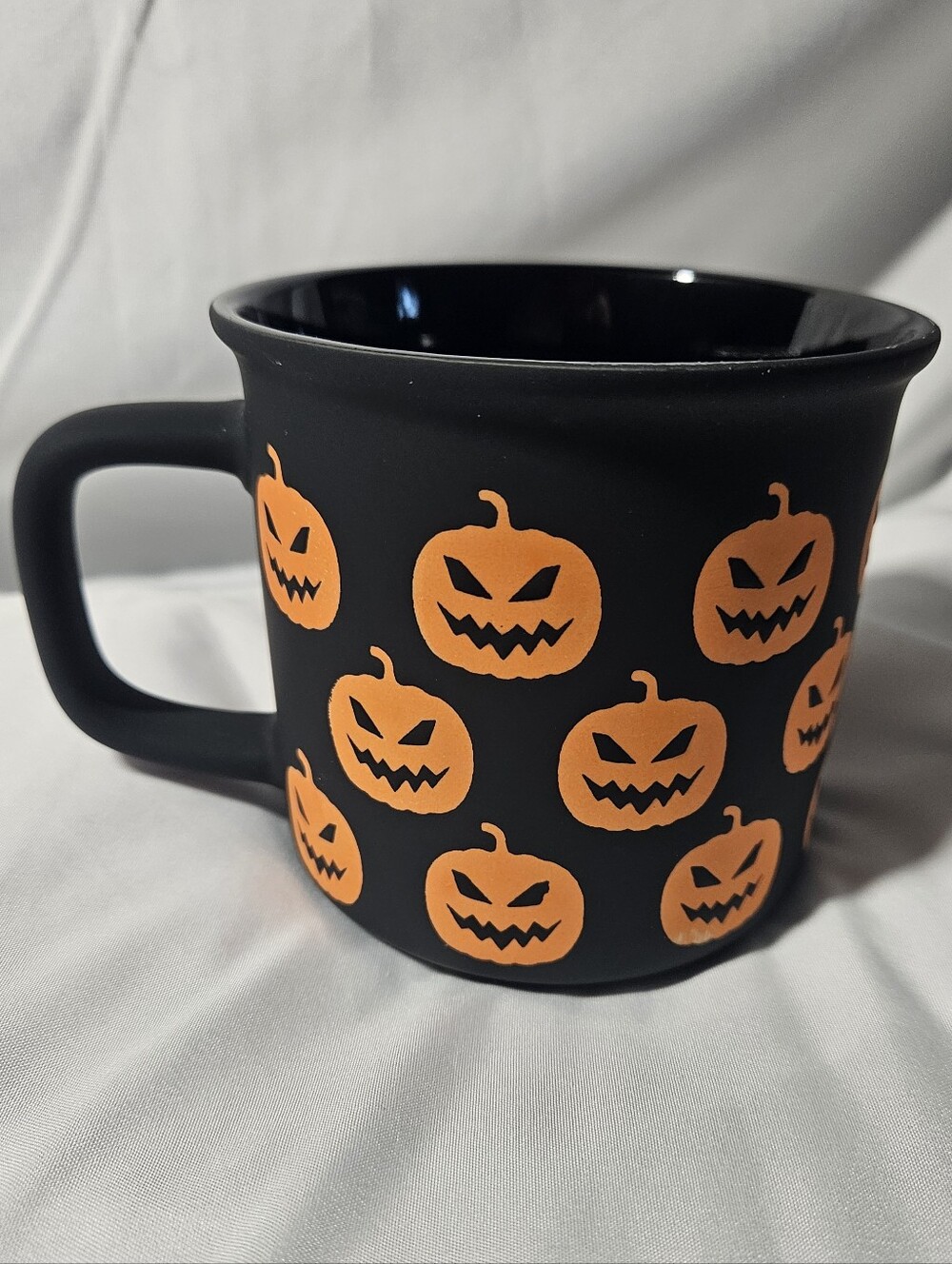 Halloween Pumpkin Mug NEW | Black Ceramic Coffee Cup | Jack-O-Lanterns | 18 oz